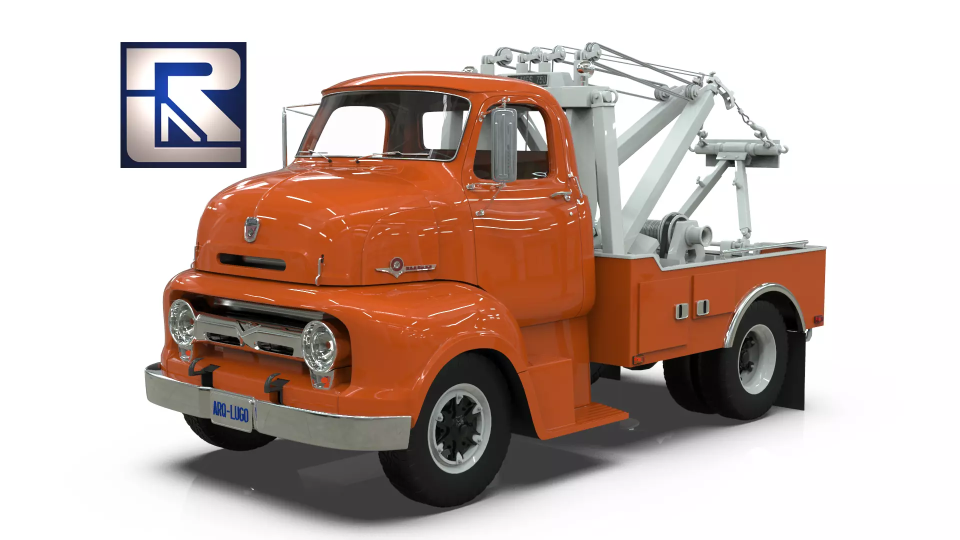 Vintage COE Tow Truck with Holmes 750 Wrecker 3D model