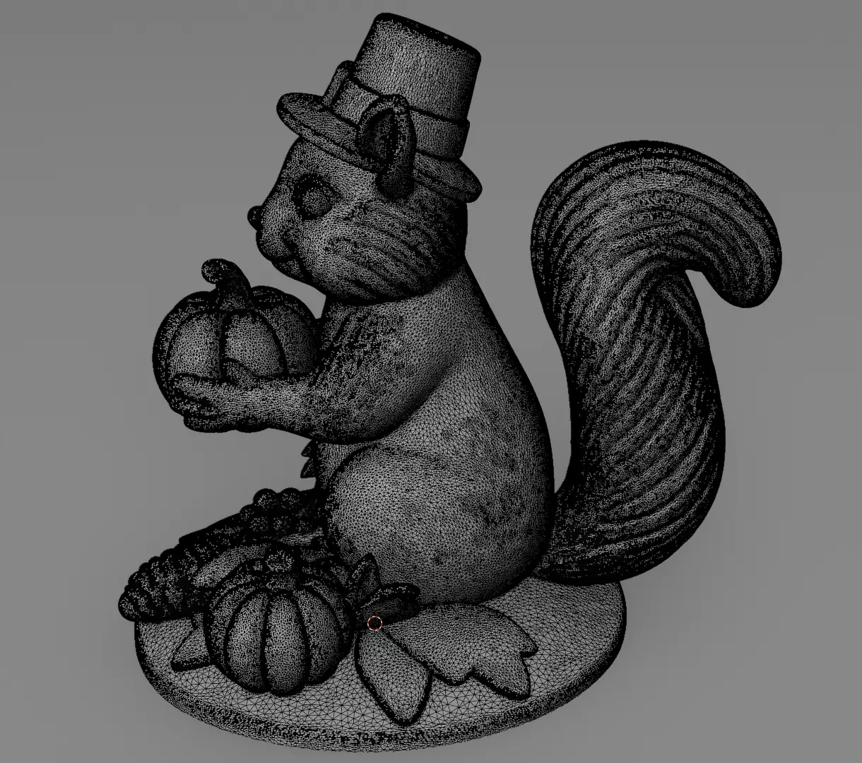 Cute Autumn squirrel Thanksgiving day 3D model for printing 3D print model_8