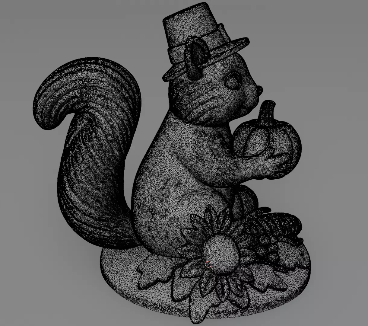 Cute Autumn squirrel Thanksgiving day 3D model for printing 3D print model_7