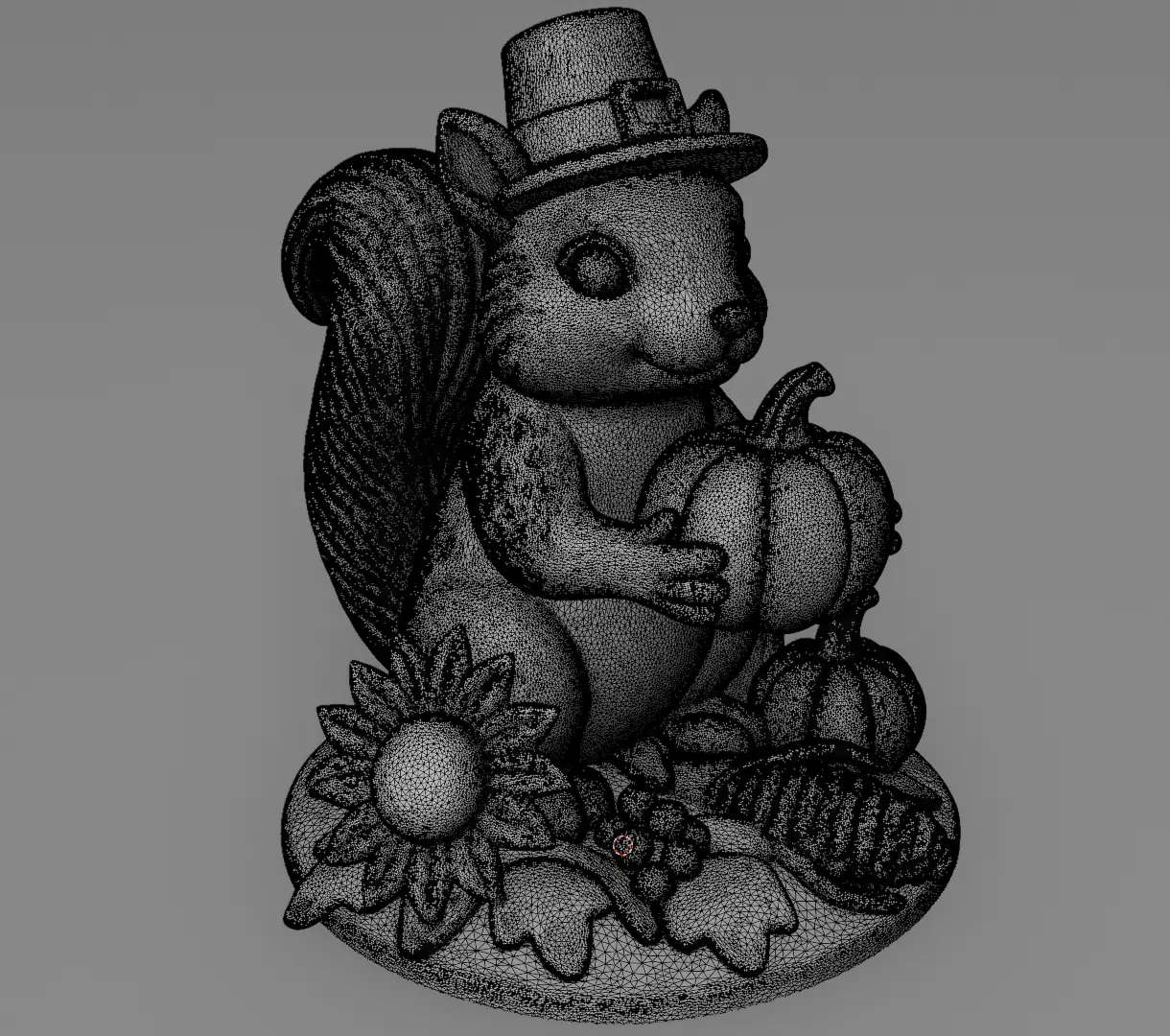 Cute Autumn squirrel Thanksgiving day 3D model for printing 3D print model_4