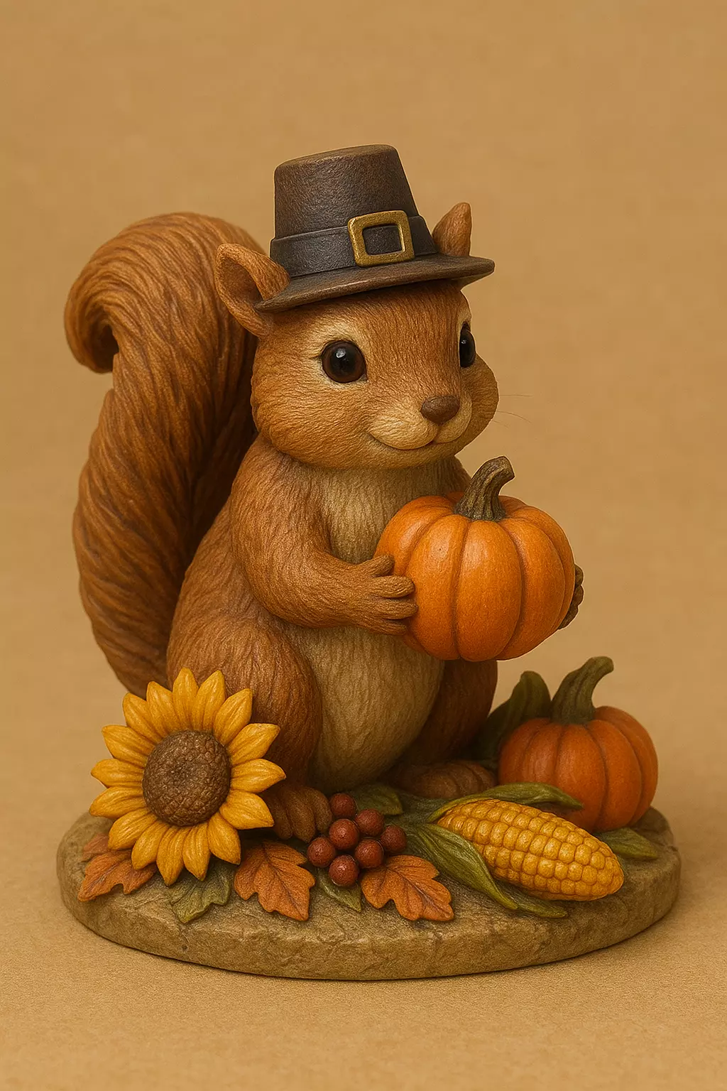 Cute Autumn squirrel Thanksgiving day 3D model for printing 3D print model_1