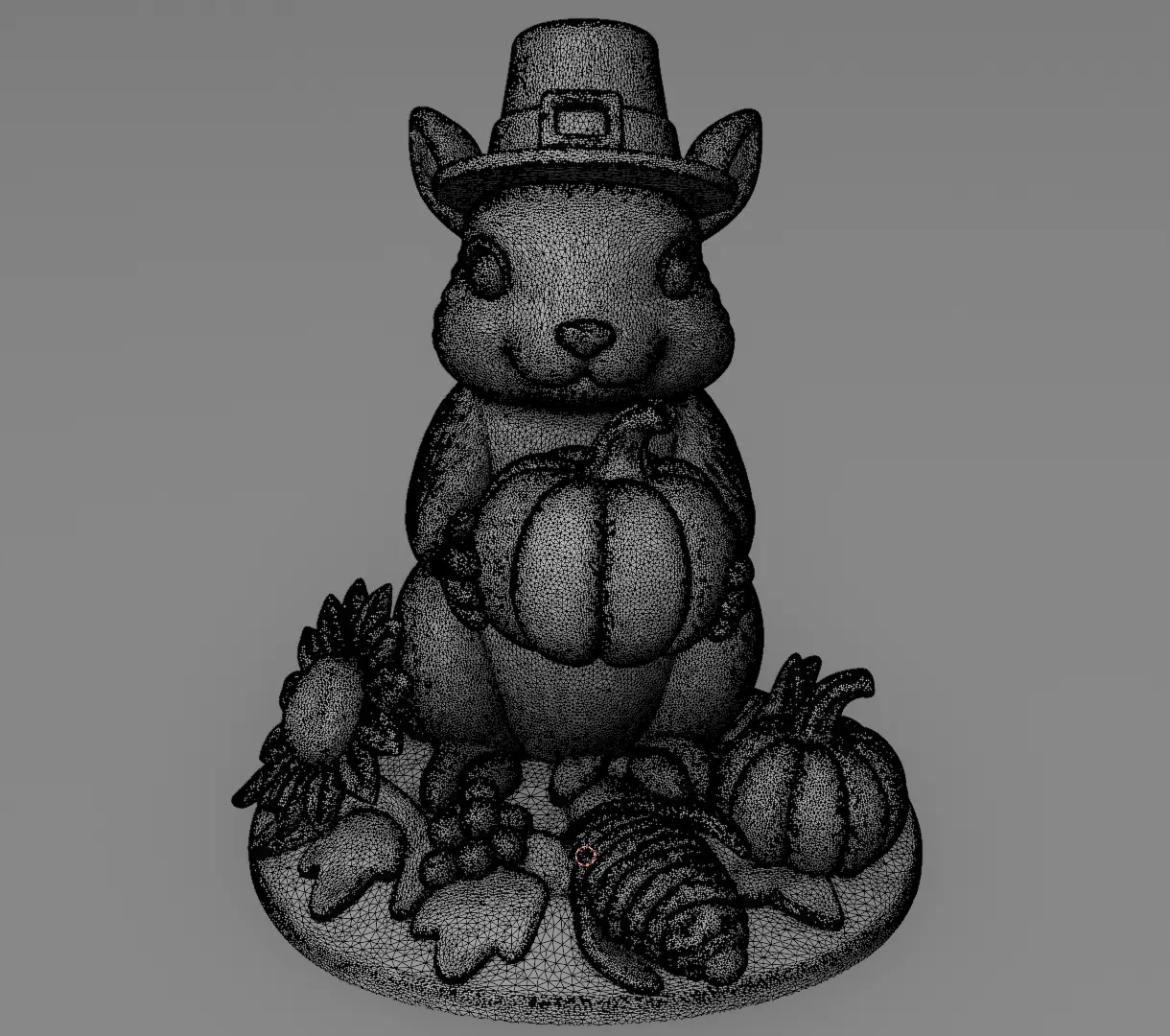 Cute Autumn squirrel Thanksgiving day 3D model for printing 3D print model_5