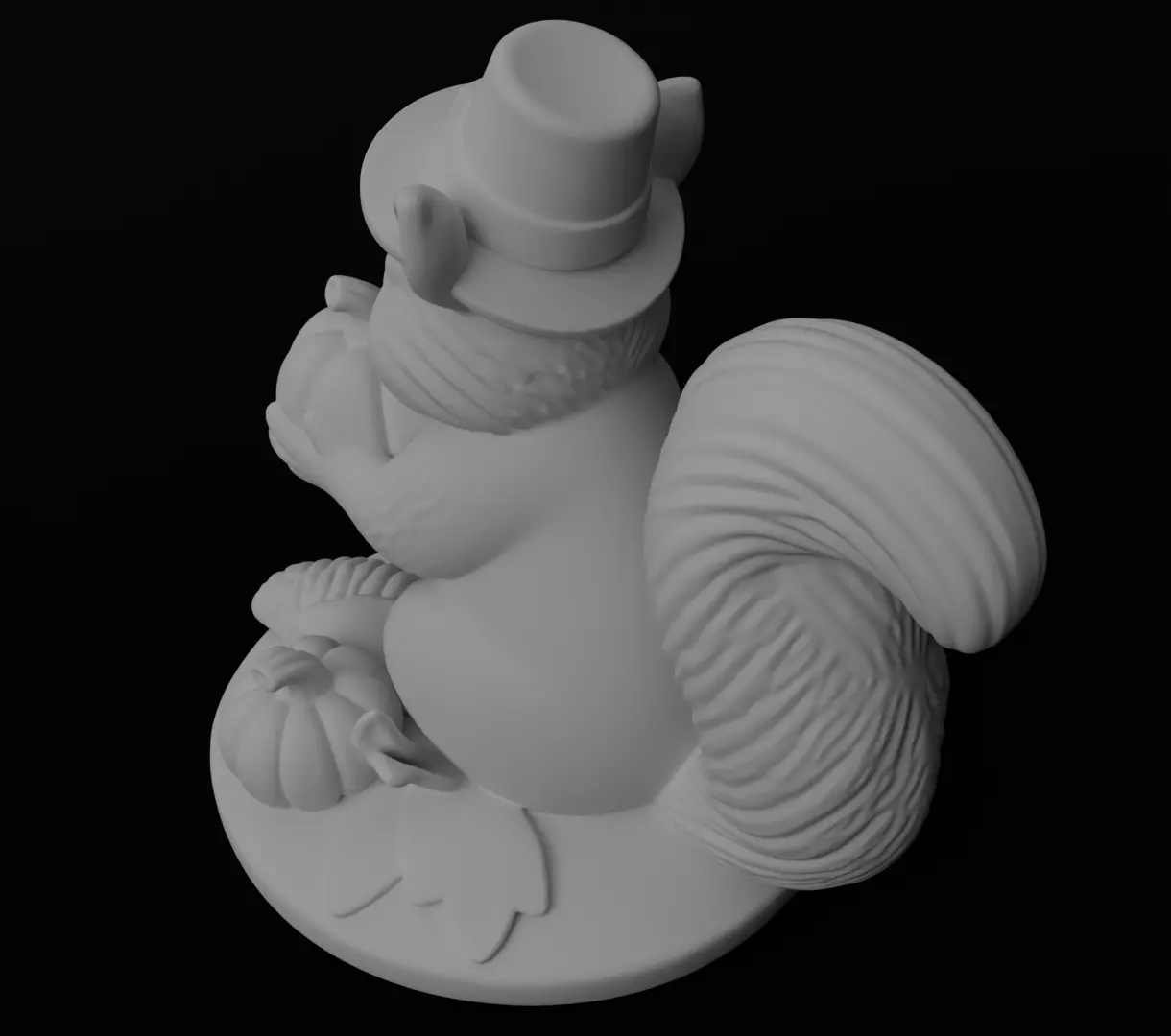Cute Autumn squirrel Thanksgiving day 3D model for printing 3D print model_15