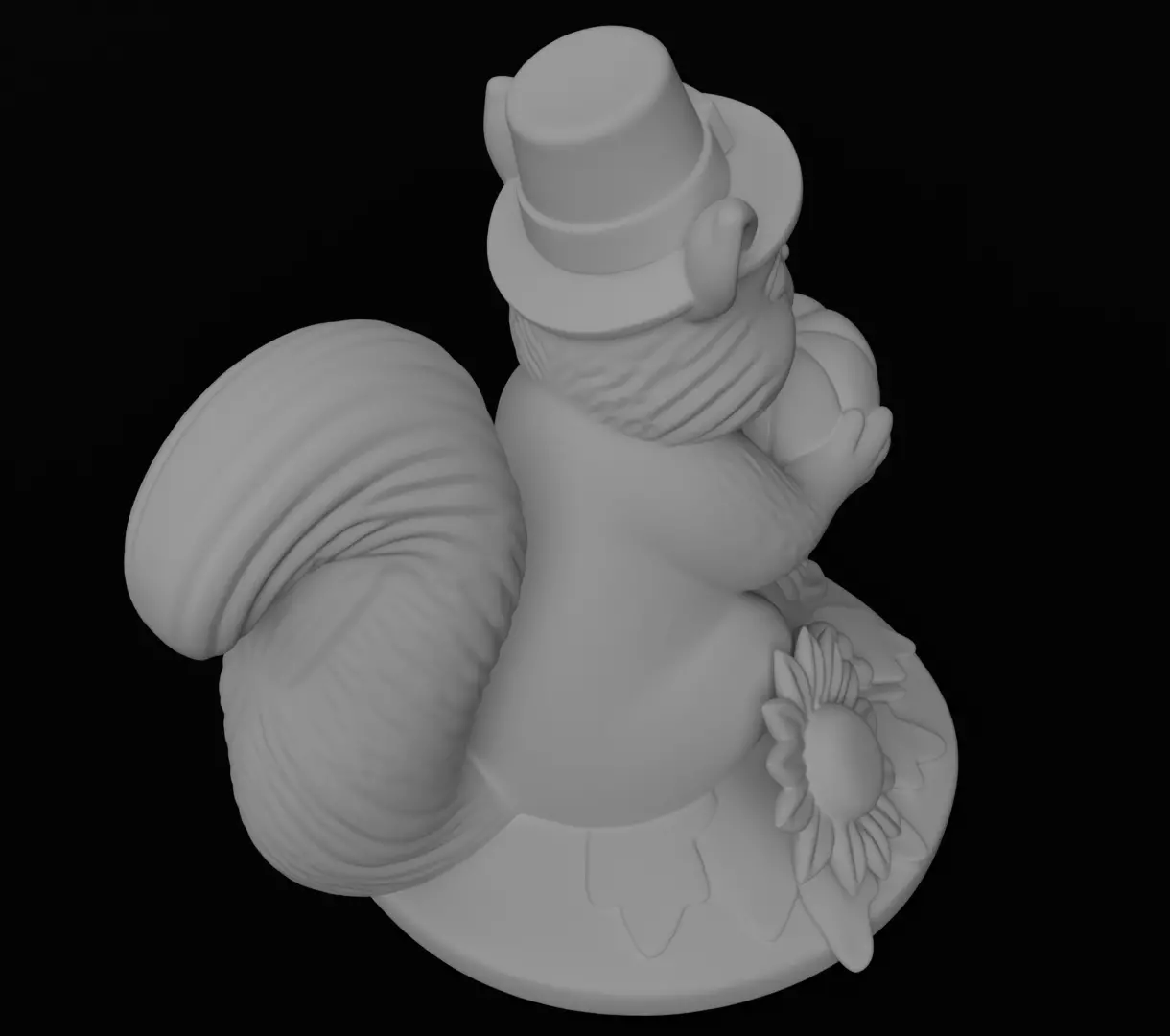 Cute Autumn squirrel Thanksgiving day 3D model for printing 3D print model_12