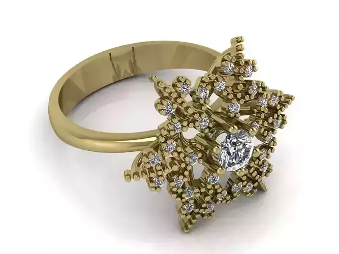 Snow Ring Jewelry Ring Gold 3D print model