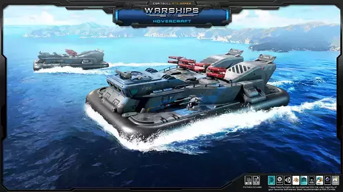 WARSHIPS - Hovercraft  Low-poly 3D model