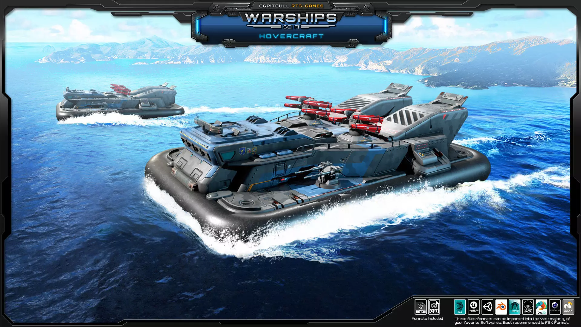 WARSHIPS - Hovercraft  Low-poly 3D model_0
