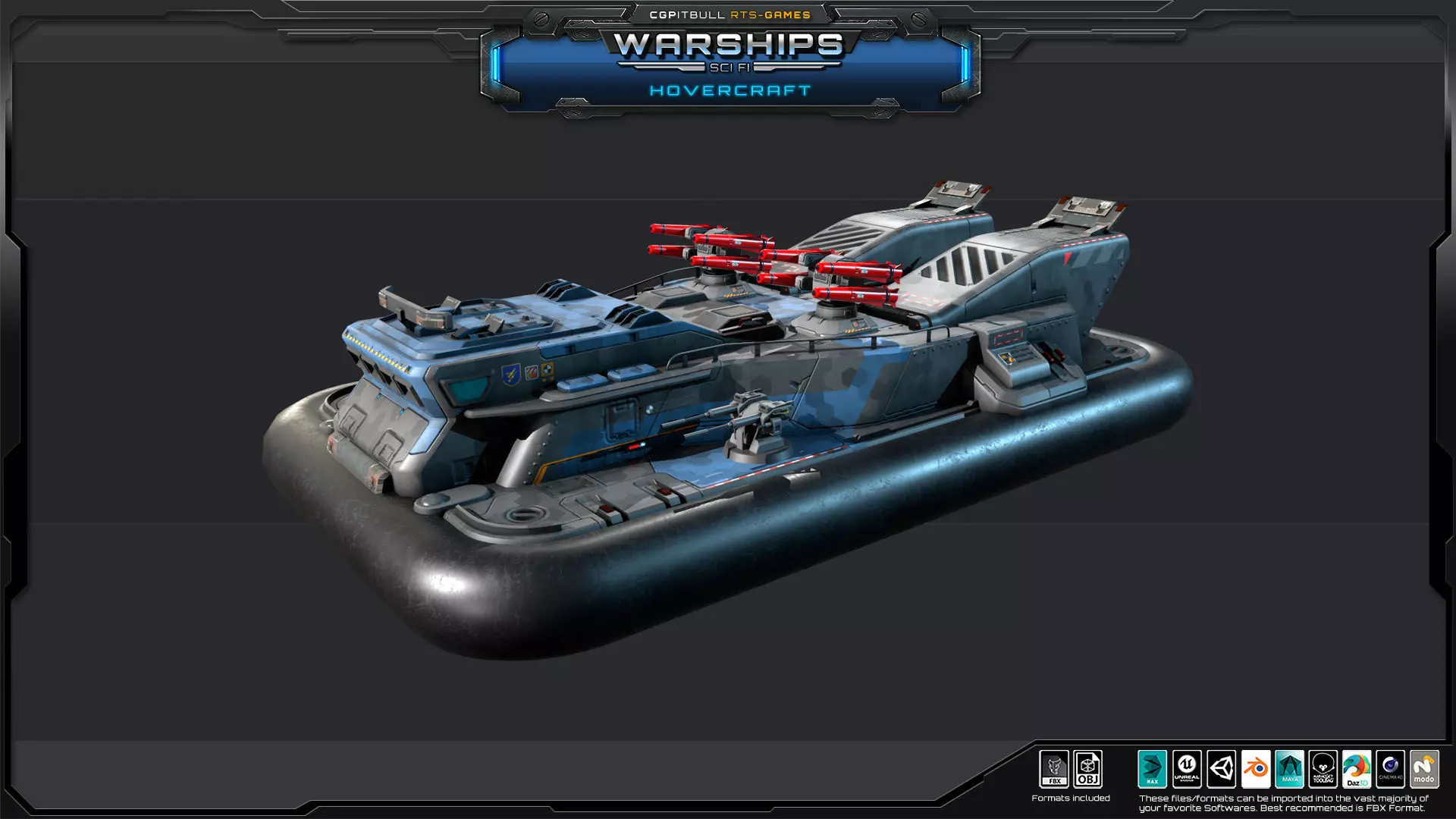 WARSHIPS - Hovercraft  Low-poly 3D model_1