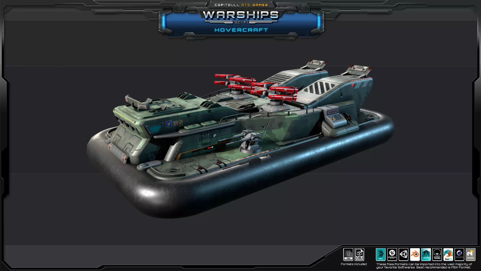 WARSHIPS - Hovercraft  Low-poly 3D model_2