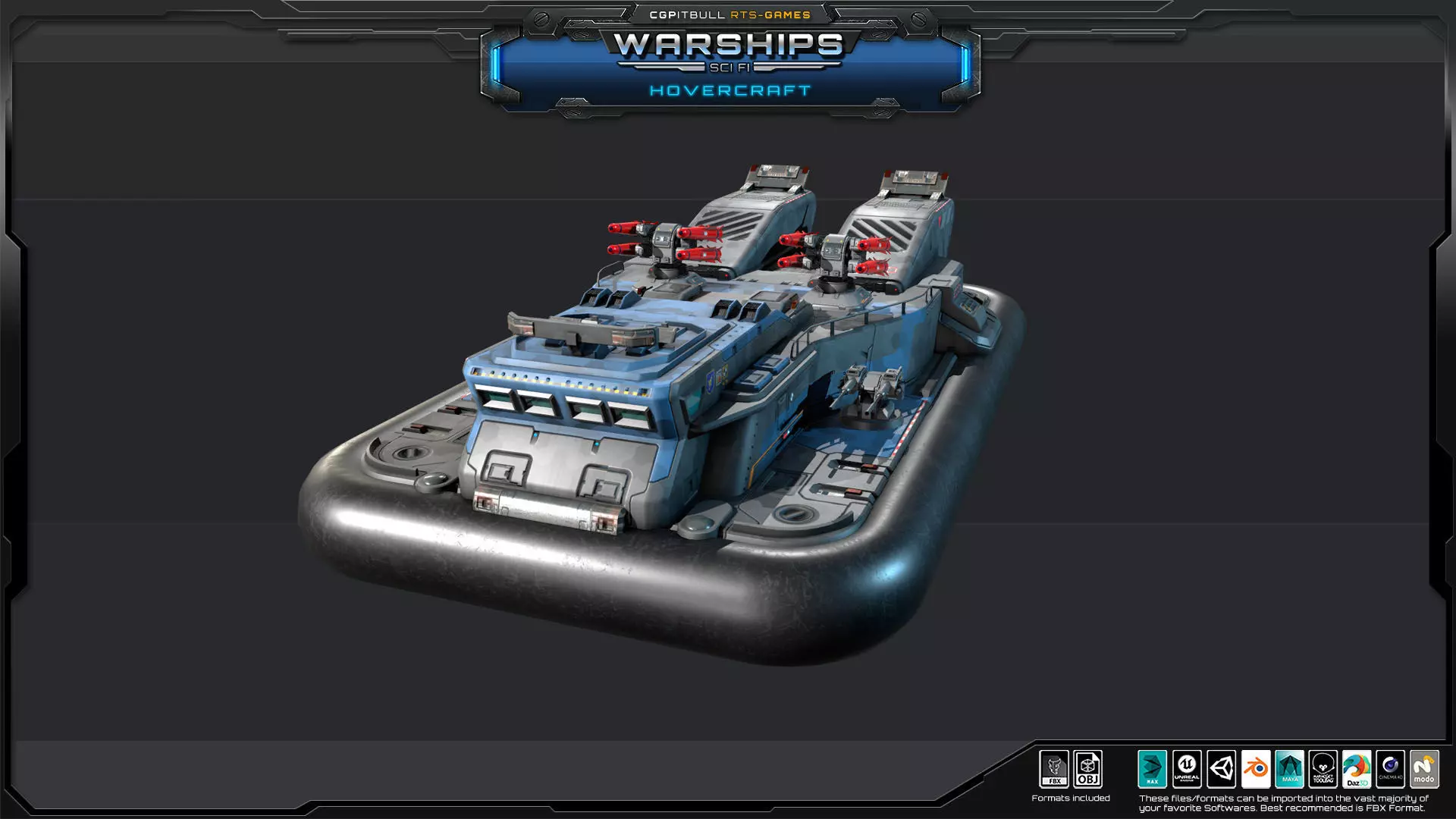 WARSHIPS - Hovercraft  Low-poly 3D model_5