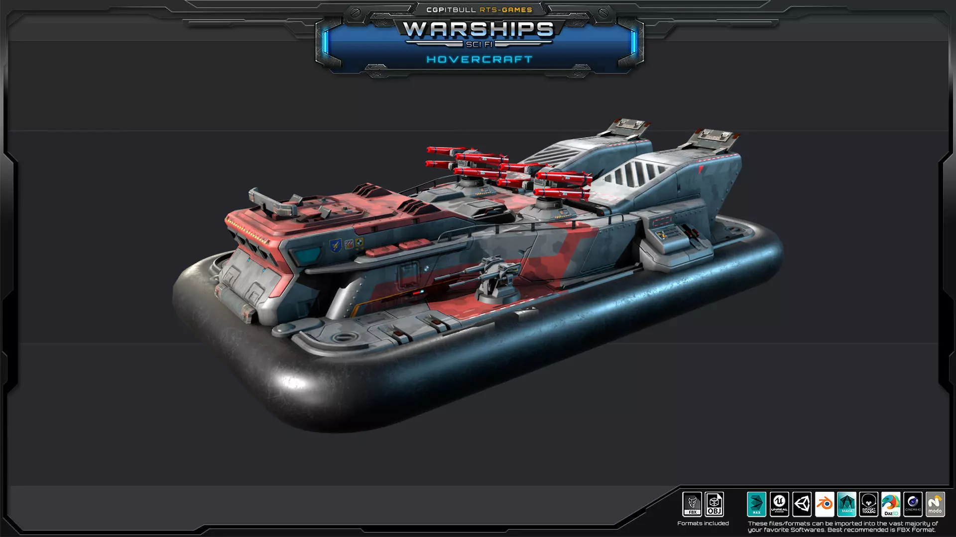 WARSHIPS - Hovercraft  Low-poly 3D model_3