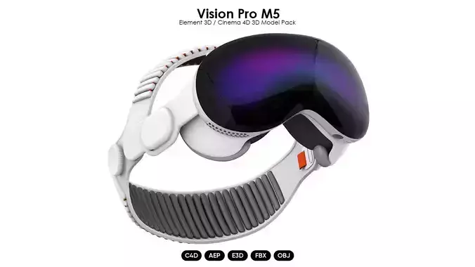 Apple Vision Pro M5 3D Model for Element 3D And Cinema 4D