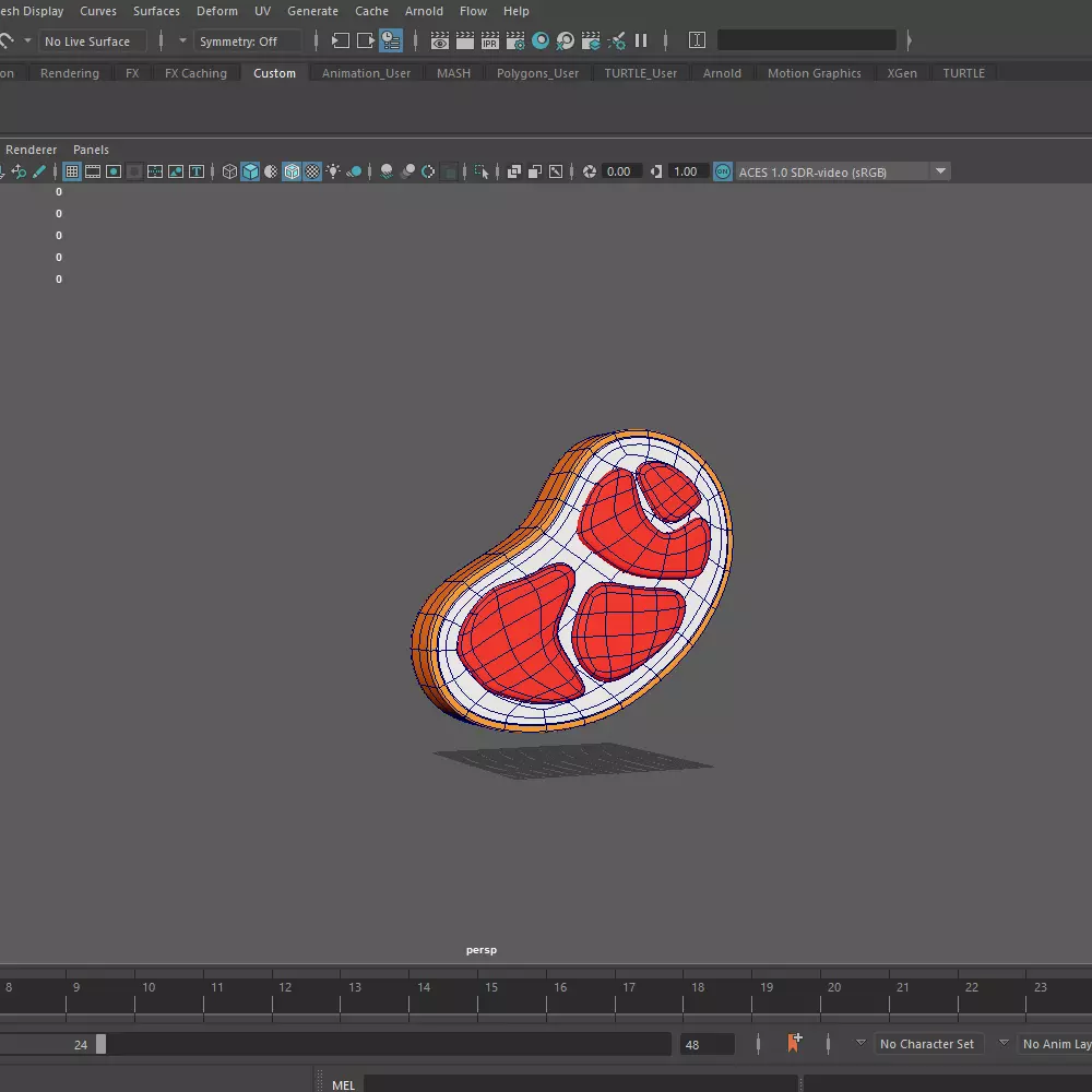  Raw Meat Cartoon 3D model_14