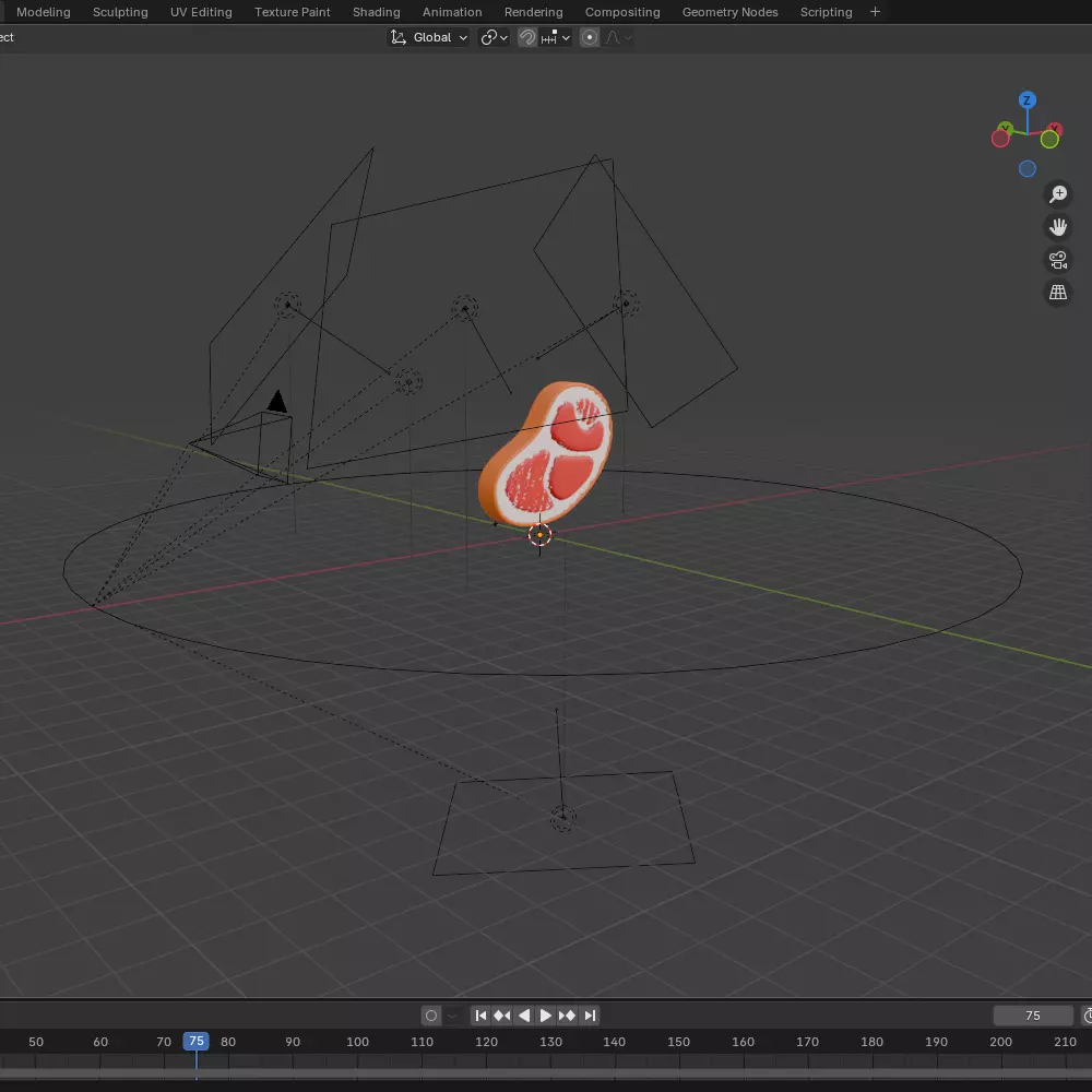  Raw Meat Cartoon 3D model_15