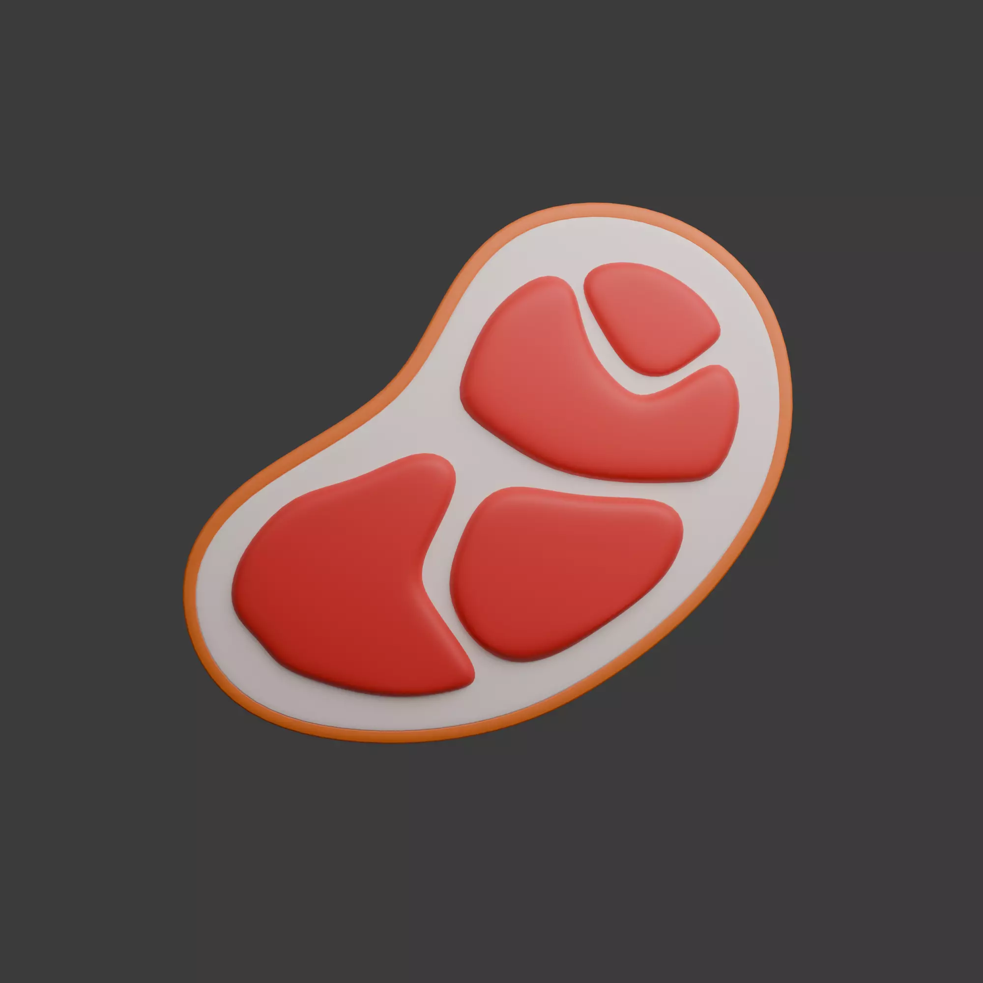  Raw Meat Cartoon 3D model_1