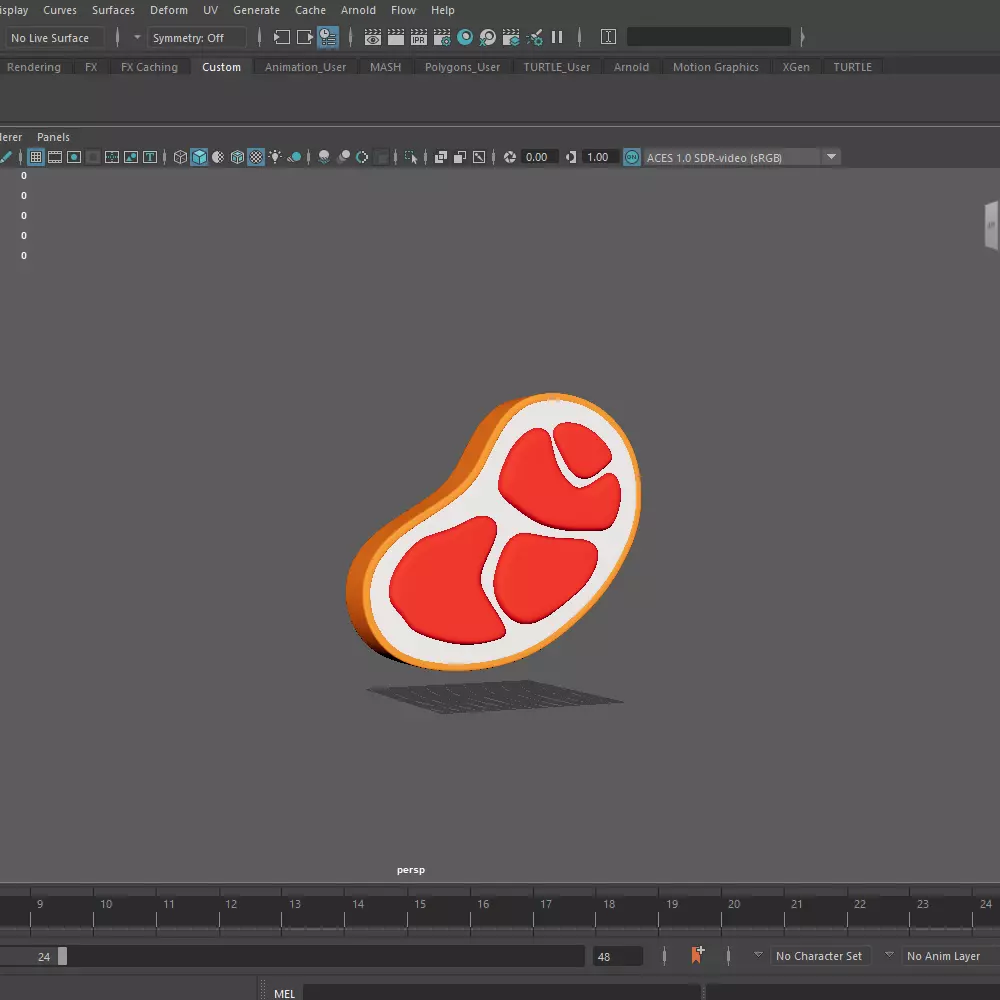  Raw Meat Cartoon 3D model_13
