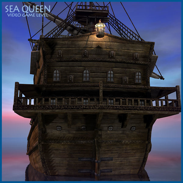 Sea Queen Ship  Low-poly 3D model_2