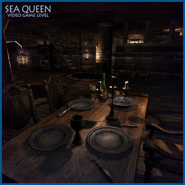 Sea Queen Ship  Low-poly 3D model_11