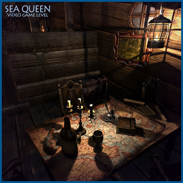 Sea Queen Ship  Low-poly 3D model_13