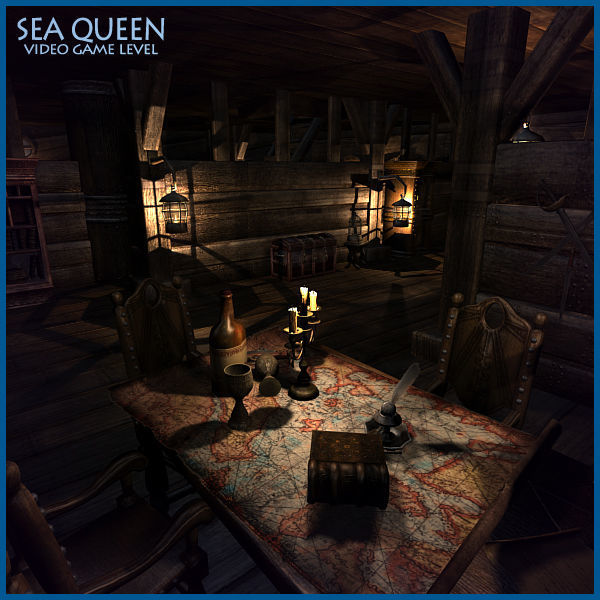 Sea Queen Ship  Low-poly 3D model_14