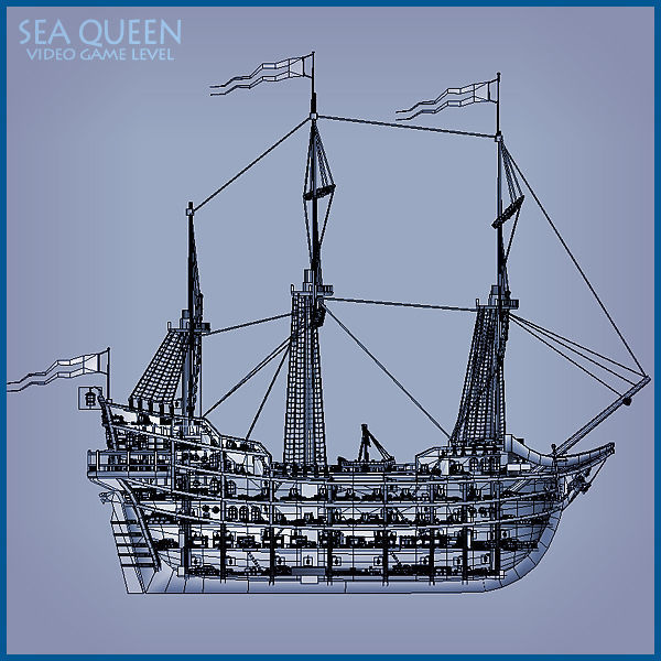 Sea Queen Ship  Low-poly 3D model_19