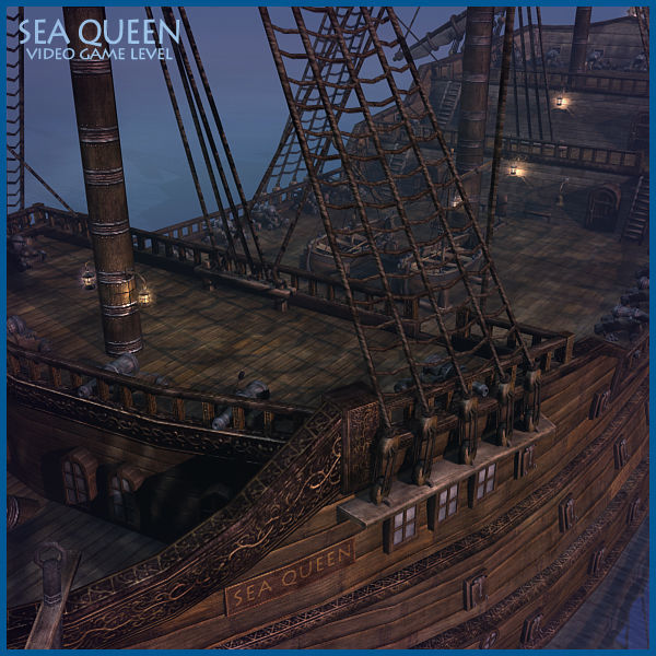 Sea Queen Ship  Low-poly 3D model_6