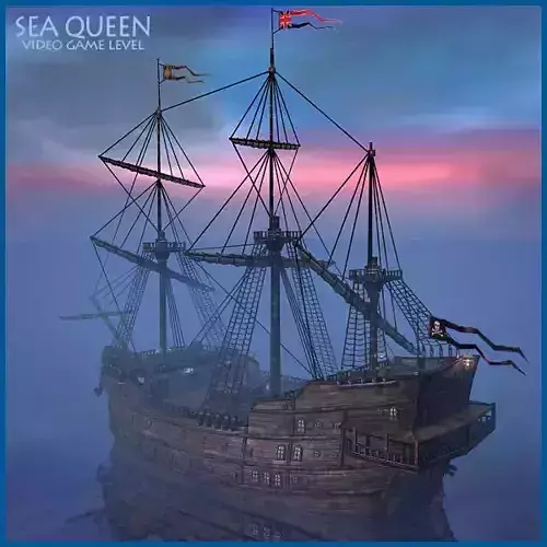 Sea Queen Ship  Low-poly 3D model