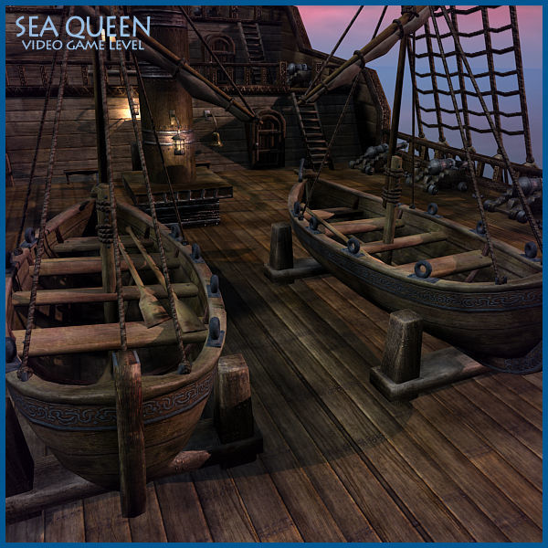 Sea Queen Ship  Low-poly 3D model_5