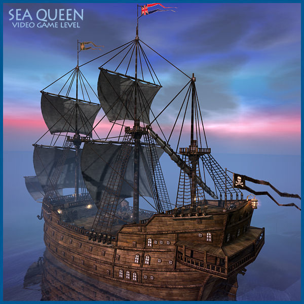 Sea Queen Ship  Low-poly 3D model_18