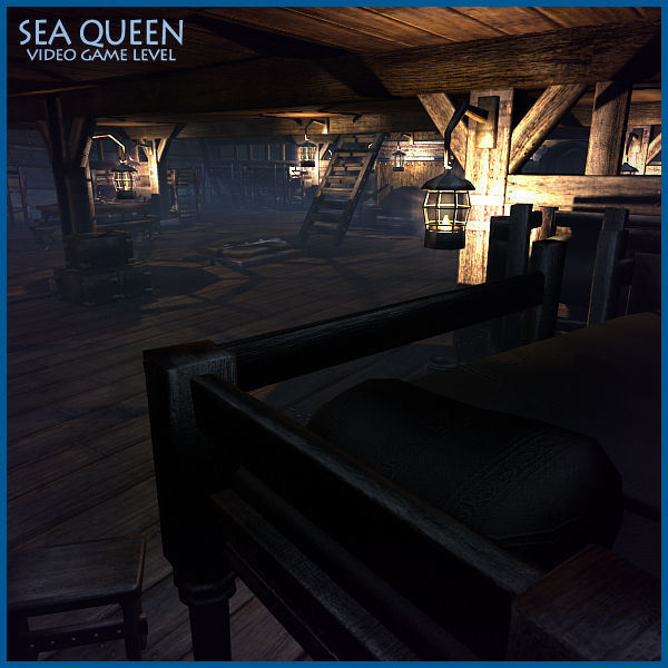 Sea Queen Ship  Low-poly 3D model_16