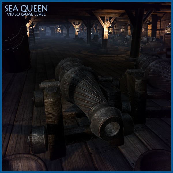 Sea Queen Ship  Low-poly 3D model_8