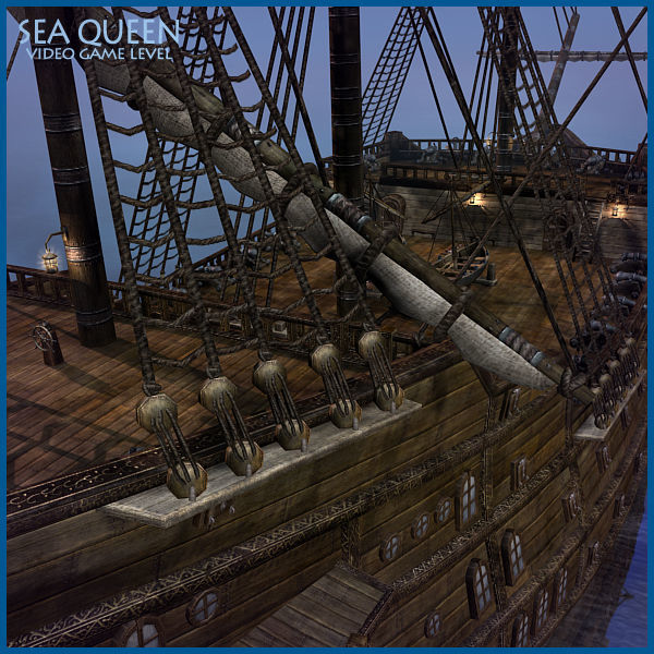 Sea Queen Ship  Low-poly 3D model_4