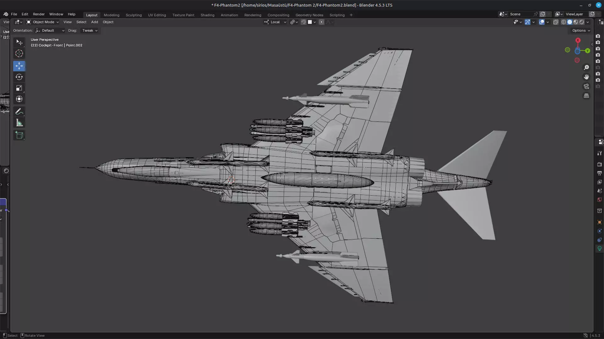 F4 Phantom 2 Turkey-With Cockpit-Fully Rigged-High Resolution Low-poly 3D model_30