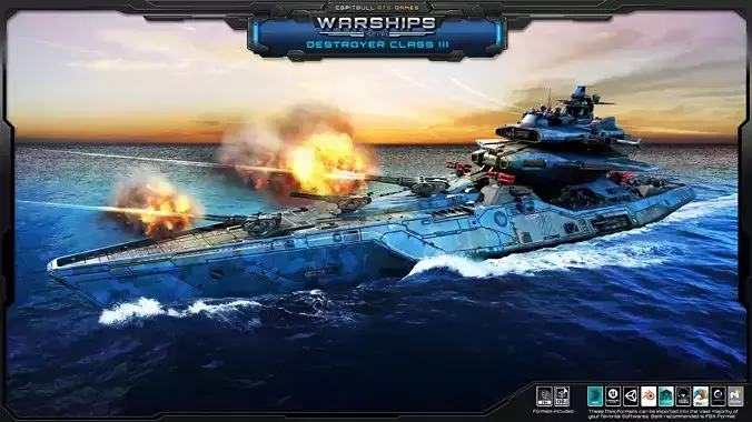 WARSHIPS - Destroyer Class III Low-poly 3D model WARSHIPS - Destroyer Class III Low-poly 3D model
