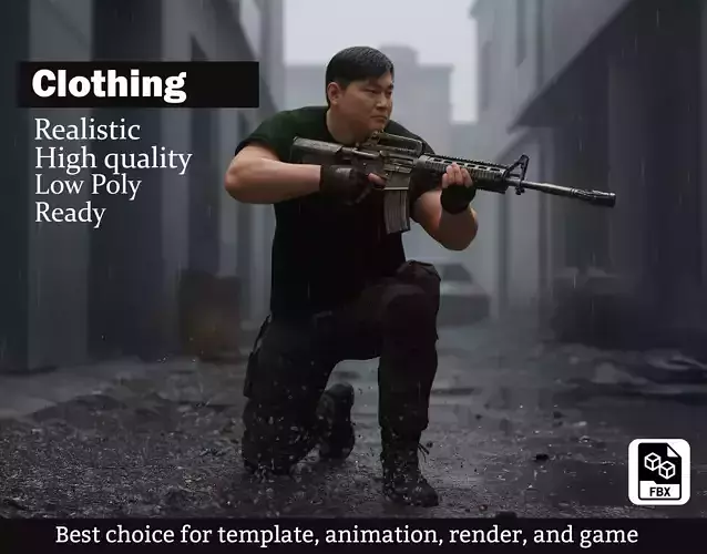 Urban Soldier Outfit - Game Ready