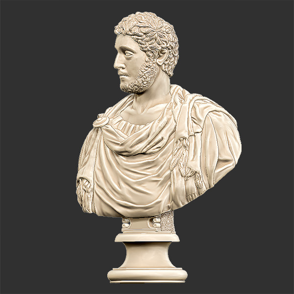 Printable bust of Commodus Emperor 3D print model_4