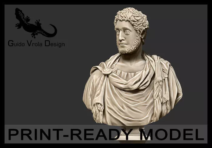 Printable bust of Commodus Emperor 3D print model_0