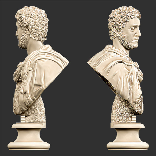 Printable bust of Commodus Emperor 3D print model_2