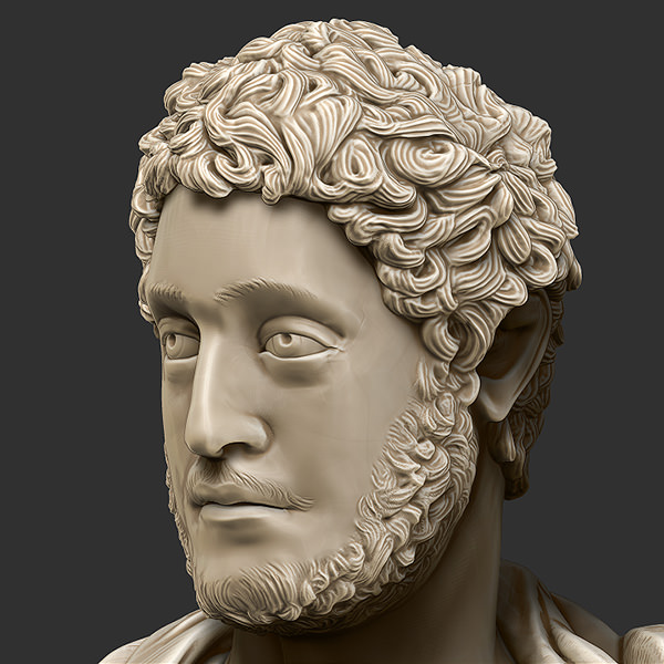 Printable bust of Commodus Emperor 3D print model_6