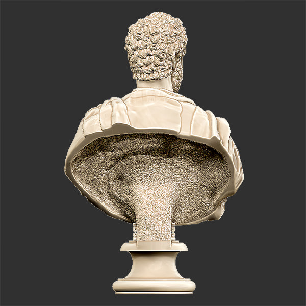 Printable bust of Commodus Emperor 3D print model_3