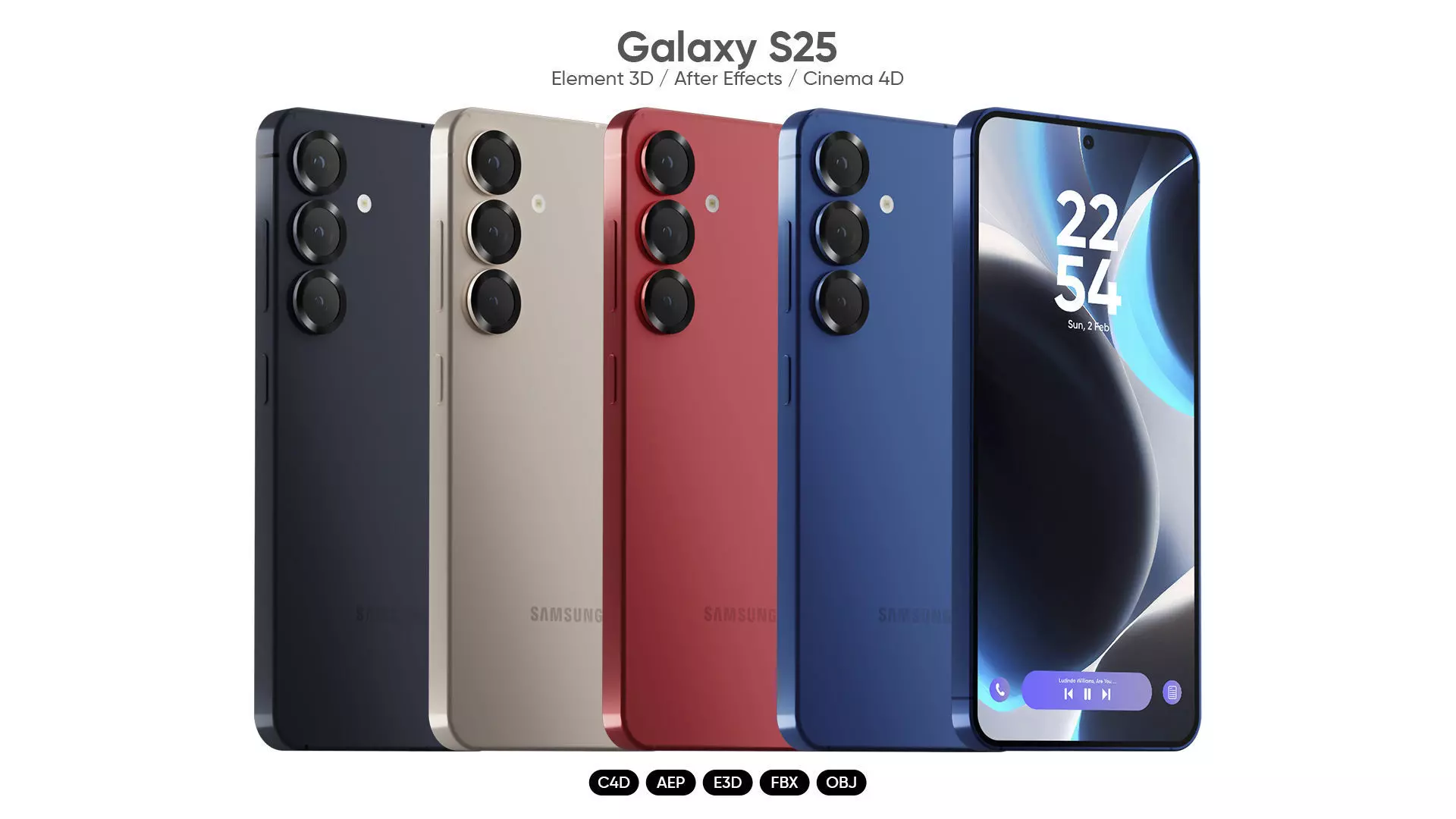  Galaxy S25 3D Model for Element 3D And Cinema 4D 3D model_0