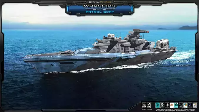 WARSHIPS - Patrol Boat  Low-poly 3D model