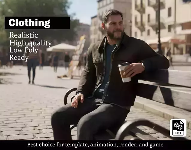 Casual Urban Male Outfit - Realistic Game-Ready