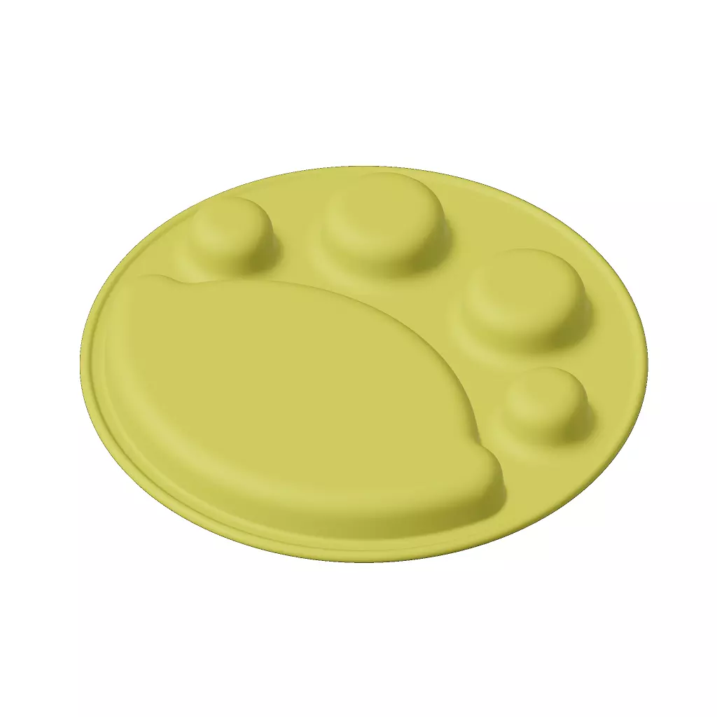 Plastic Stylish Round Dinner Plate 3D model_3