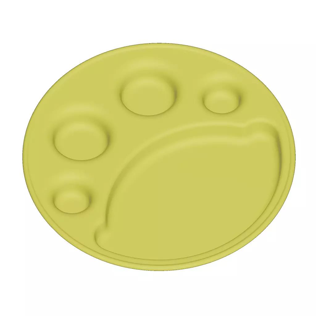 Plastic Stylish Round Dinner Plate 3D model_2