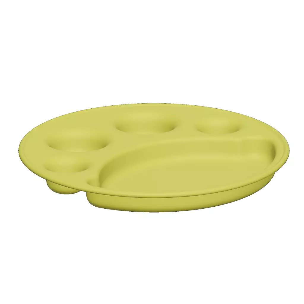 Plastic Stylish Round Dinner Plate 3D model_1