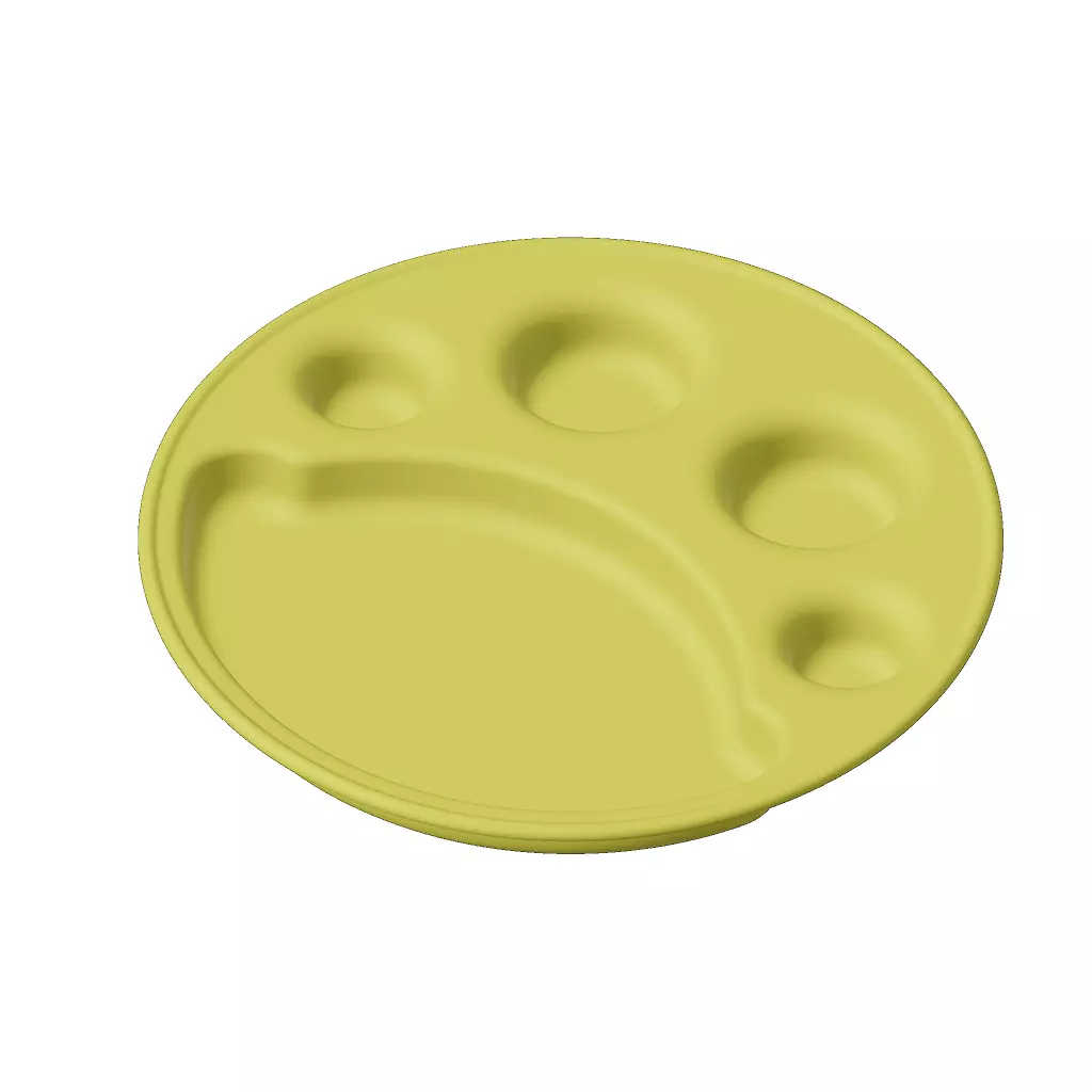 Plastic Stylish Round Dinner Plate 3D model_0