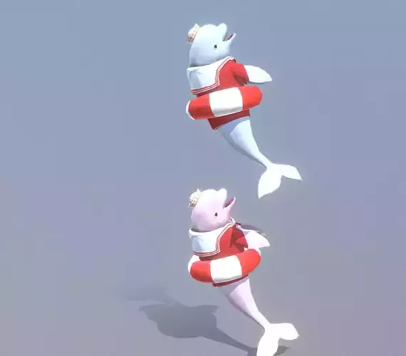 DOLPHIN Happy Win Spin fbx png animated