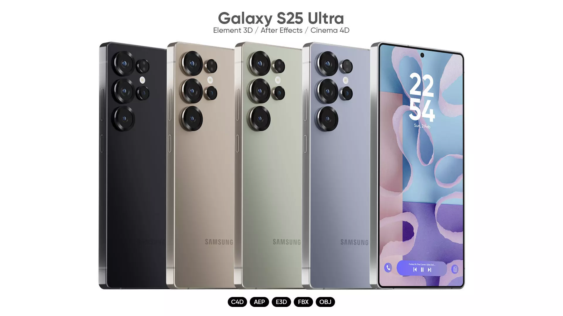  Galaxy S25 Ultra 3D Model for Element 3D And Cinema 4D  3D model_0