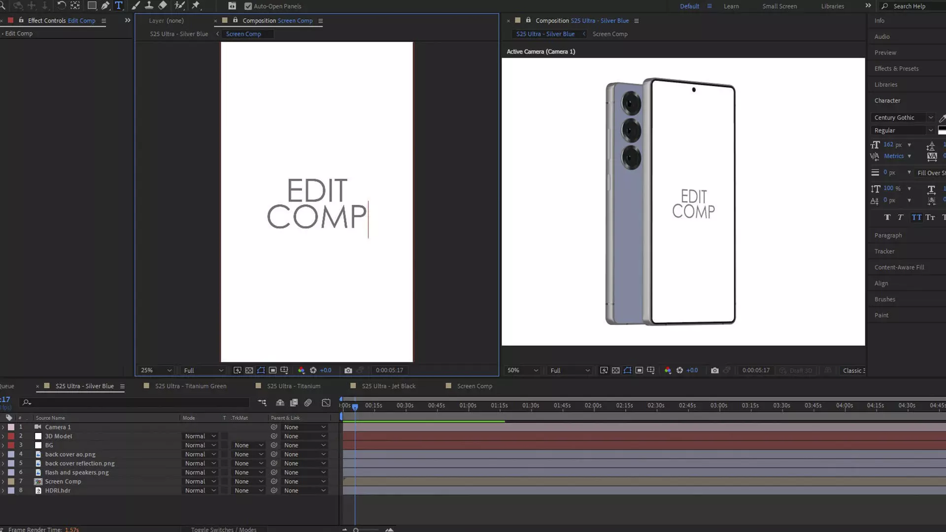  Galaxy S25 Ultra 3D Model for Element 3D And Cinema 4D  3D model_9